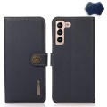 Skórzane Etui Pokrowiec KHAZNEH FRID do Samsung Galaxy S23+ 5G granatowe