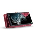 CASEME Etui Pokrowiec Portfel do Samsung Galaxy S22 Ultra 5G czerwony