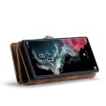 CASEME Etui Pokrowiec Portfel do Samsung Galaxy S22 Ultra 5G brązowy