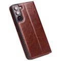 QIALINO Eleganckie Skórzane Etui do Samsung Galaxy S22+ 5G brązowe