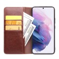 QIALINO Eleganckie Skórzane Etui do Samsung Galaxy S22+ 5G brązowe
