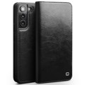 QIALINO Eleganckie Skórzane Etui do Samsung Galaxy S22+ 5G czarne