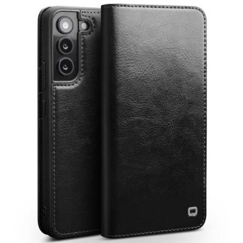 QIALINO Eleganckie Skórzane Etui do Samsung Galaxy S22+ 5G czarne