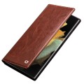 QIALINO Eleganckie Skórzane Etui do Samsung Galaxy S22 Ultra 5G brązowe