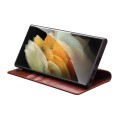 QIALINO Eleganckie Skórzane Etui do Samsung Galaxy S22 Ultra 5G brązowe