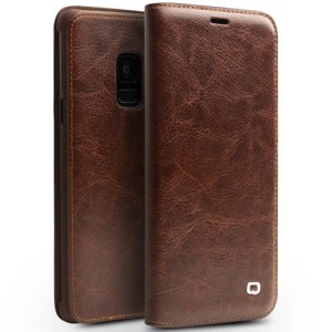 Qialino Skórzany Pokrowiec Samsung Galaxy S9 brązowy