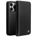 QIALINO Biznesowe Skórzane Etui do iPhone 14 Pro Max czarne