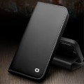 QIALINO Biznesowe Skórzane Etui do iPhone 14 Pro Max czarne