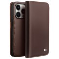 QIALINO Biznesowe Skórzane Etui do iPhone 14 Pro Max brązowe