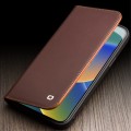 QIALINO Biznesowe Skórzane Etui do iPhone 14 Pro Max brązowe