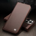 QIALINO Biznesowe Skórzane Etui do iPhone 14 Pro Max brązowe