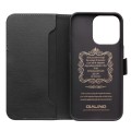 QIALINO Biznesowe Skórzane Etui do iPhone 14 Pro Max czarne