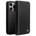 QIALINO Biznesowe Skórzane Etui do iPhone 14 Pro czarne