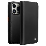 QIALINO Biznesowe Skórzane Etui do iPhone 14 Pro czarne
