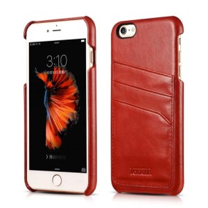 iCARER Etui Skórzane iPhone 6 6S czerwone
