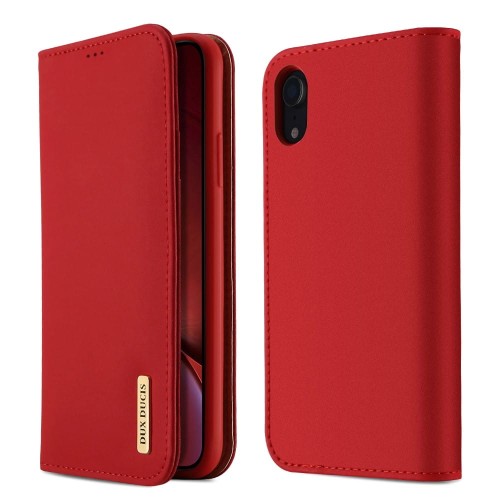 Dux Ducis Skórzane Etui Pokrowiec do iPhone XR 6.1 czerwony