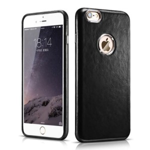 iCARER Etui Skórzany Futerał iPhone 6 6S czarny