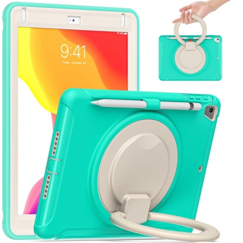 Pancerne Etui Obudowa z Uchwytem do iPad 9.7 / iPad Air 2 / iPad Pro 9.7 miętowe