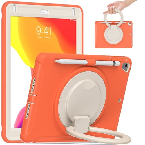 Pancerne Etui Obudowa z Uchwytem do iPad 9.7 / iPad Air 2 / iPad Pro 9.7 pomarańczowa