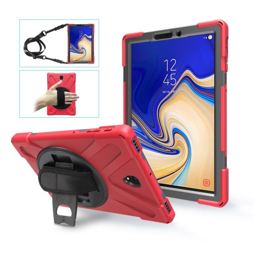 Shockproof Pancerne Etui z Uchwytem do Samsung Galaxy Tab S4 10.5 czerwone