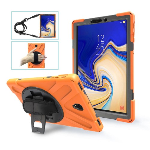 Shockproof Pancerne Etui z Uchwytem do Samsung Galaxy Tab S4 10.5 orange