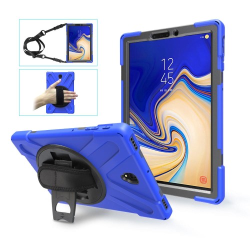 Shockproof Pancerne Etui z Uchwytem do Samsung Galaxy Tab S4 10.5 granatowe