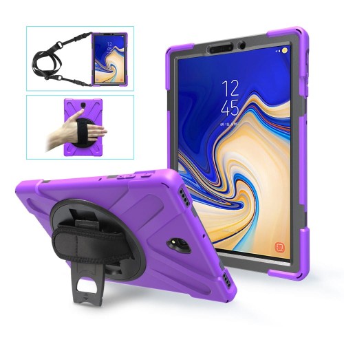 Shockproof Pancerne Etui z Uchwytem do Samsung Galaxy Tab S4 10.5 fioletowe