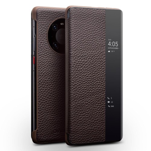 Skórzane Etui Smart Cover QIALINO Huawei Mate 40 brązowy
