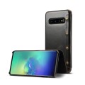 Denior Skórzane Etui Pokrowiec do Samsung Galaxy S10 czarne