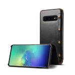 Denior Skórzane Etui Pokrowiec do Samsung Galaxy S10 czarne
