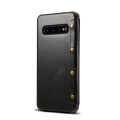 Denior Skórzane Etui Pokrowiec do Samsung Galaxy S10 czarne