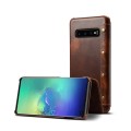 Denior Skórzane Etui Pokrowiec do Samsung Galaxy S10 brązowe