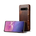 Denior Skórzane Etui Pokrowiec do Samsung Galaxy S10+ brązowe