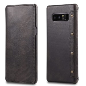 Denior Skórzane Etui Pokrowiec do Samsung Galaxy Note 8 czarne