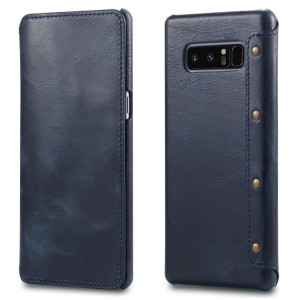 Denior Skórzane Etui Pokrowiec do Samsung Galaxy Note 8 granatowe