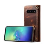 Denior Skórzane Etui Pokrowiec do Samsung Galaxy S10 brązowe