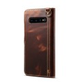 Denior Skórzane Etui Pokrowiec do Samsung Galaxy S10 brązowe