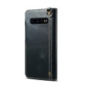 Denior Skórzane Etui Pokrowiec do Samsung Galaxy S10 granatowe
