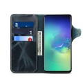 Denior Skórzane Etui Pokrowiec do Samsung Galaxy S10 granatowe