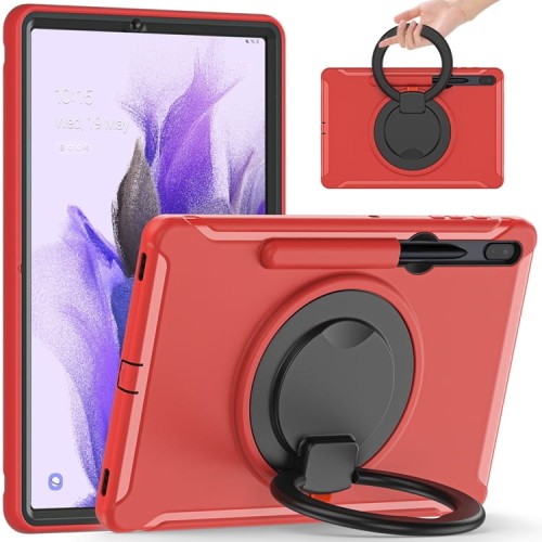 Pancerne Etui z Uchwytem do Samsung Galaxy Tab S8+ / Tab S7+ / Tab S7 FE 12.4 czerwone