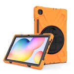 Shockproof Pancerne Etui z Paskiem do Samsung Galaxy Tab S6 Lite pomarańczowe