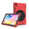 Shockproof Pancerne Etui z Paskiem do Samsung Galaxy Tab S6 Lite czerwone
