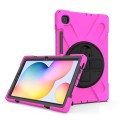 Shockproof Pancerne Etui z Uchwytem i Paskiem do Samsung Galaxy Tab S6 Lite różowe