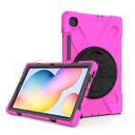 Shockproof Pancerne Etui z Uchwytem i Paskiem do Samsung Galaxy Tab S6 Lite różowe