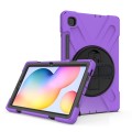 Shockproof Pancerne Etui z Uchwytem i Paskiem do Samsung Galaxy Tab S6 Lite fioletowe