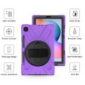 Shockproof Pancerne Etui z Uchwytem i Paskiem do Samsung Galaxy Tab S6 Lite fioletowe