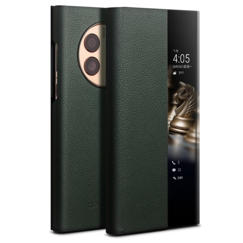QIALINO Biznesowe Skórzane Etui smart Cover do Huawei Mate 50 zielone