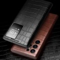 QIALINO Eleganckie Skórzane Etui do Samsung Galaxy S22 Ultra 5G brązowe
