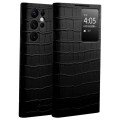 QIALINO Eleganckie Skórzane Etui do Samsung Galaxy S22 Ultra 5G czarne