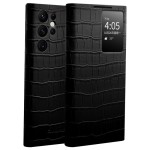 QIALINO Eleganckie Skórzane Etui do Samsung Galaxy S22 Ultra 5G czarne
